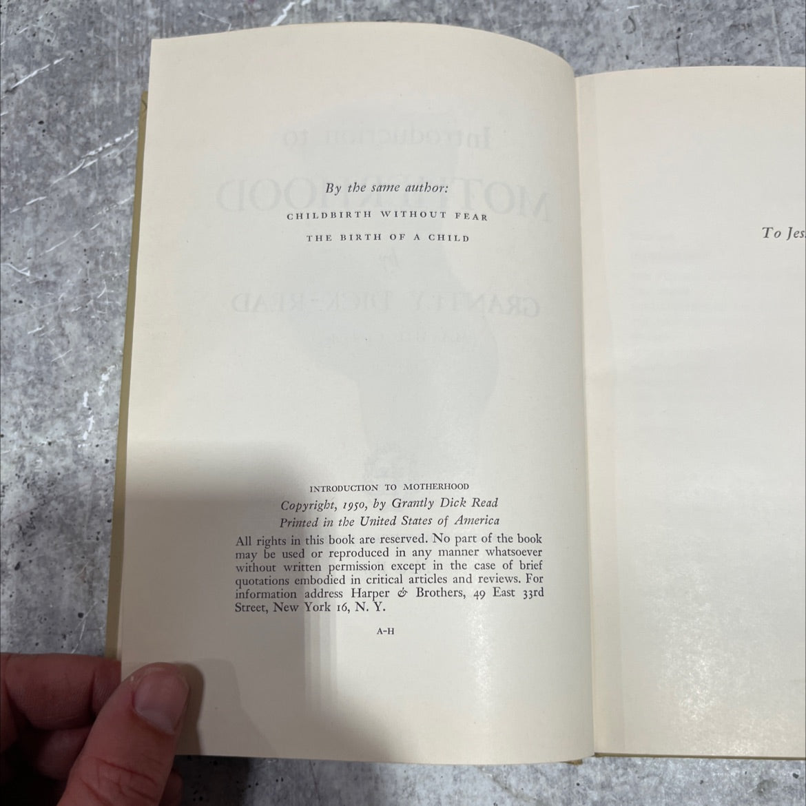 introduction to motherhood book, by grantly dick-read, 1950 Hardcover image 3