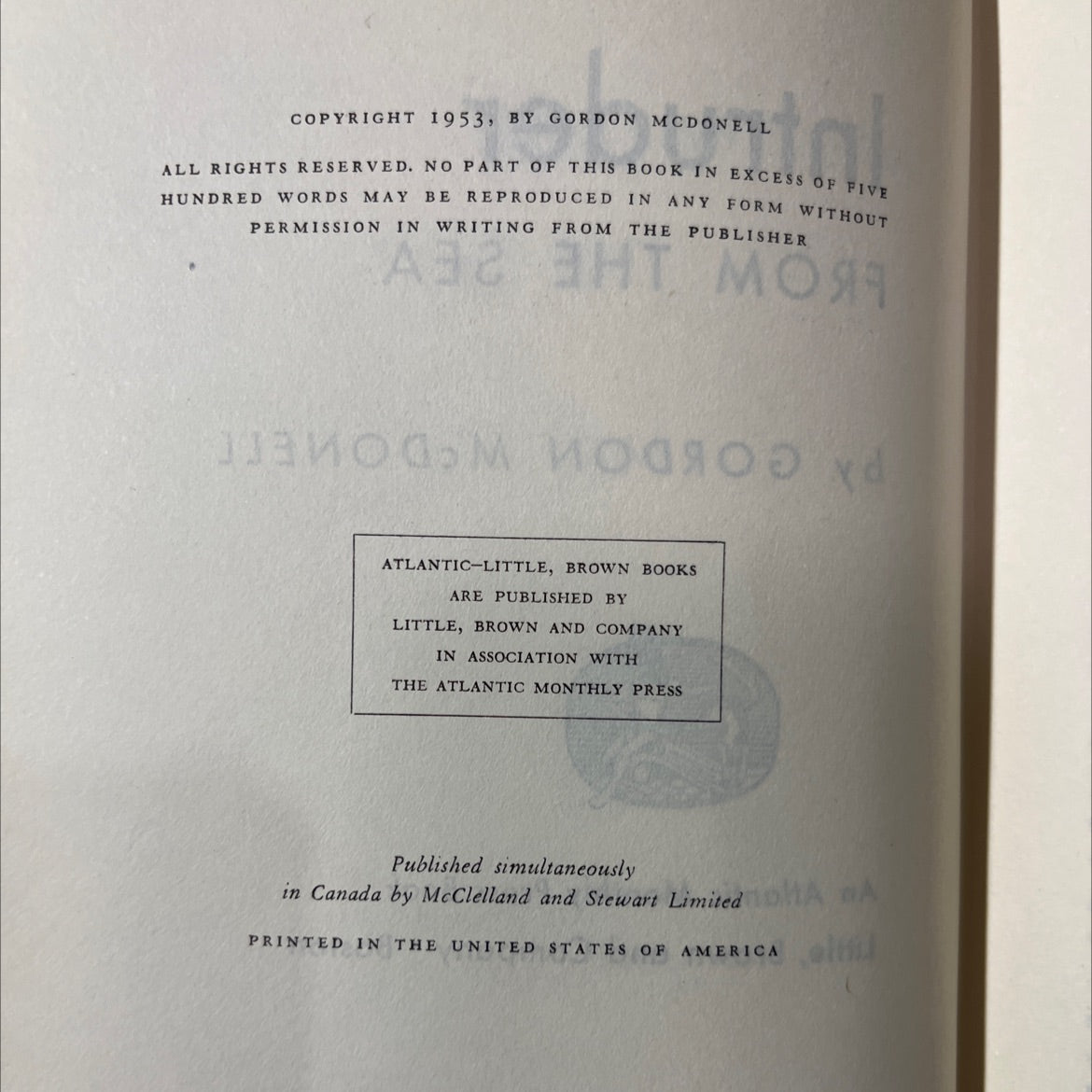 intruder from the sea book, by gordon mcdonell, 1953 Hardcover image 3