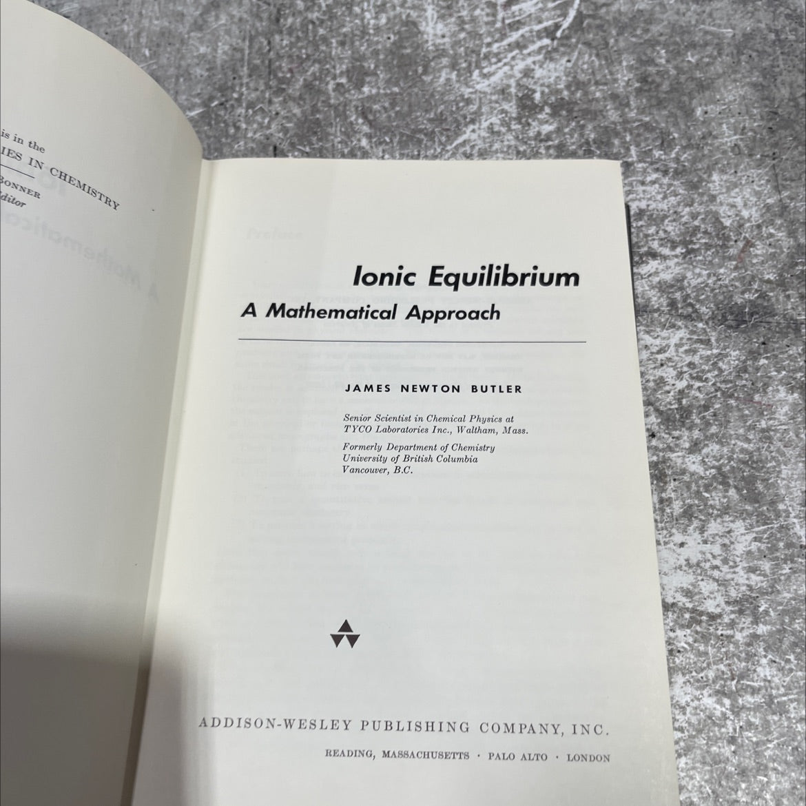 ionic equilibrium a mathematical approach book, by james newton butler, 1964 Hardcover image 2