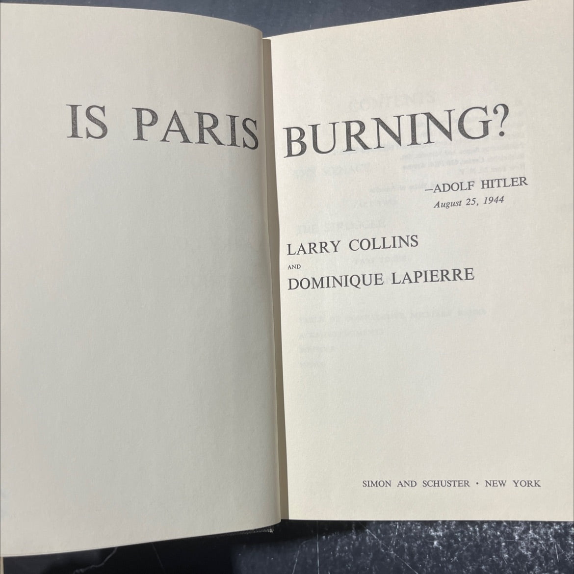 is paris burning? book, by larry collins and dominique lapierre, 1965 Hardcover image 2