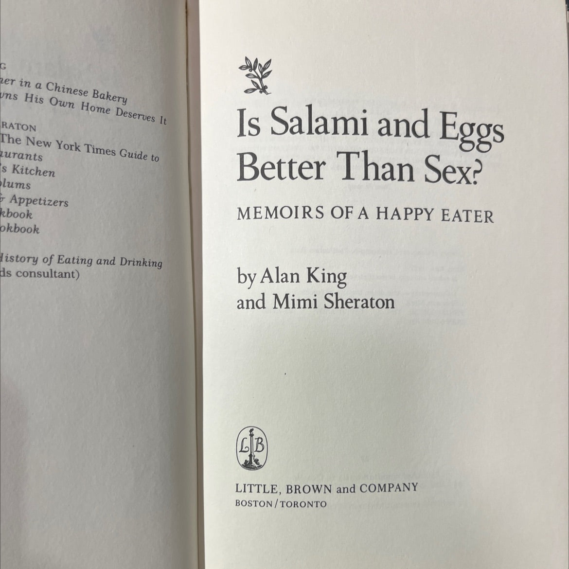 is salami and eggs better than sex? book, by Alan King and Mimi Sheraton, 1985 Hardcover image 2