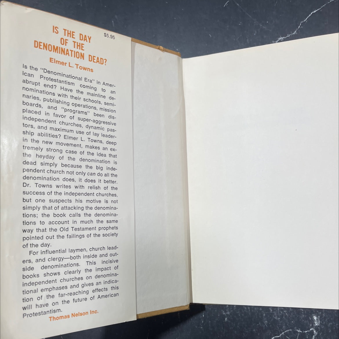 is the day of the denomination dead? book, by elmer l. towns, 1973 Hardcover image 4