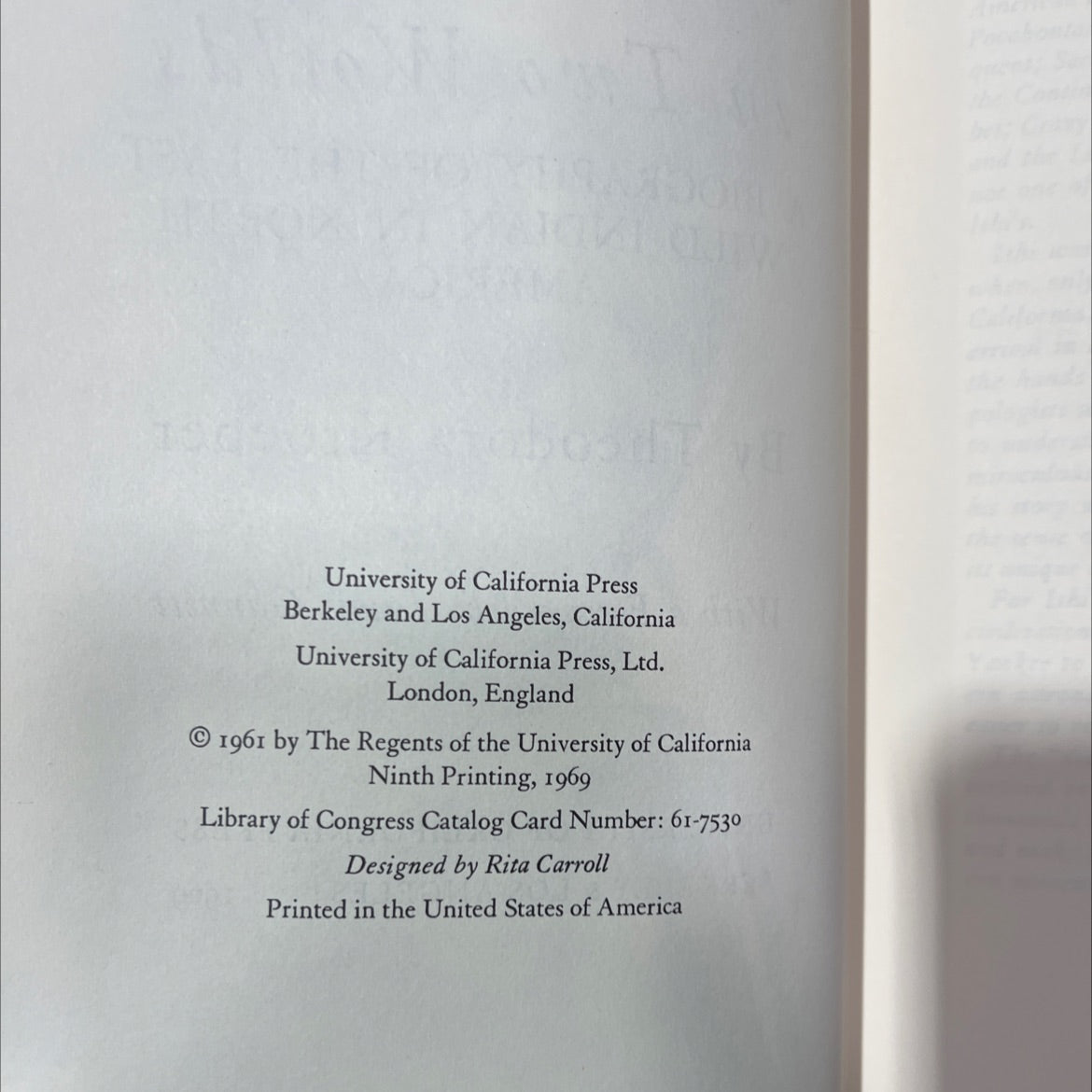 ishi in two worlds a biography of the last wild indian in north america book, by theodora kroeber, 1969 Hardcover image 3