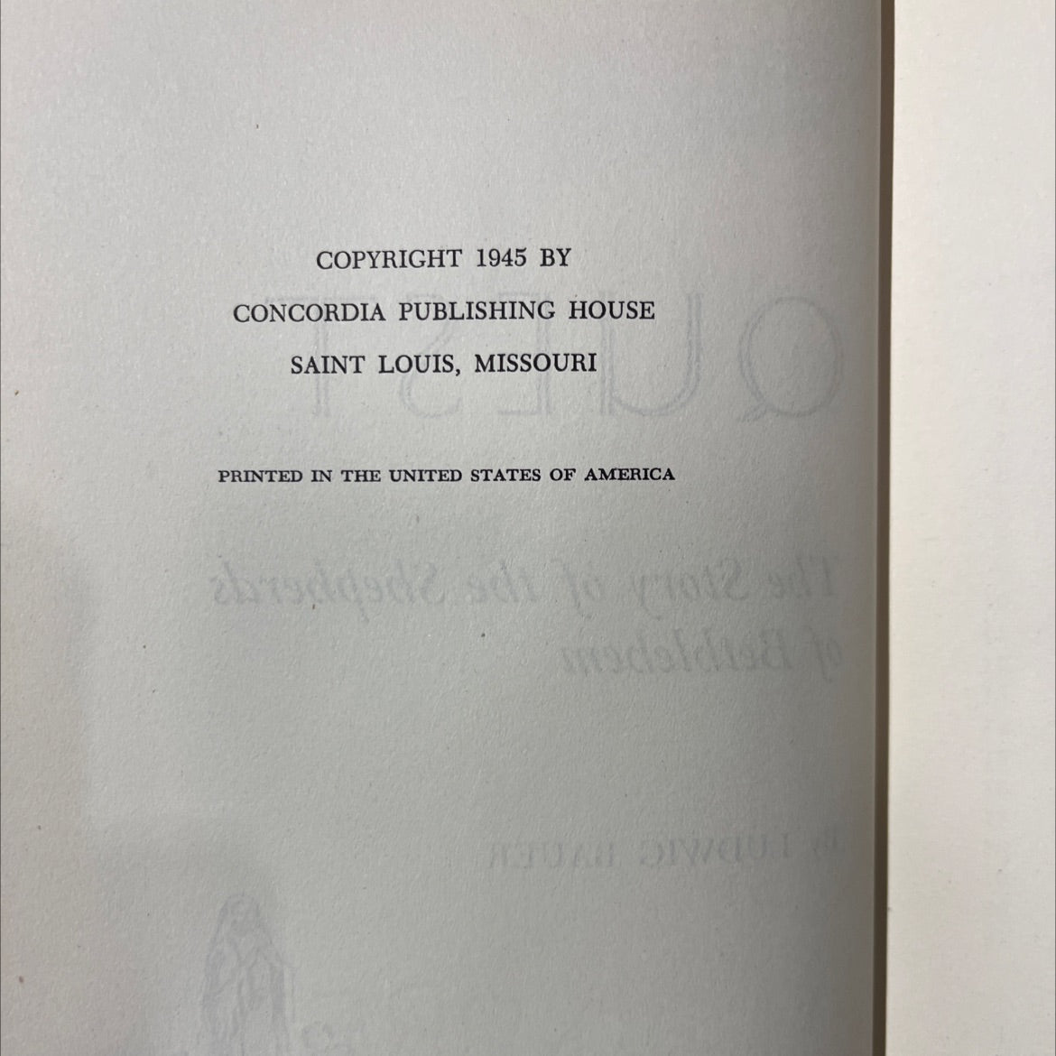 ishing the quest the story of the shepherds of bethlehem book, by ludwig bauer, 1945 Hardcover image 3