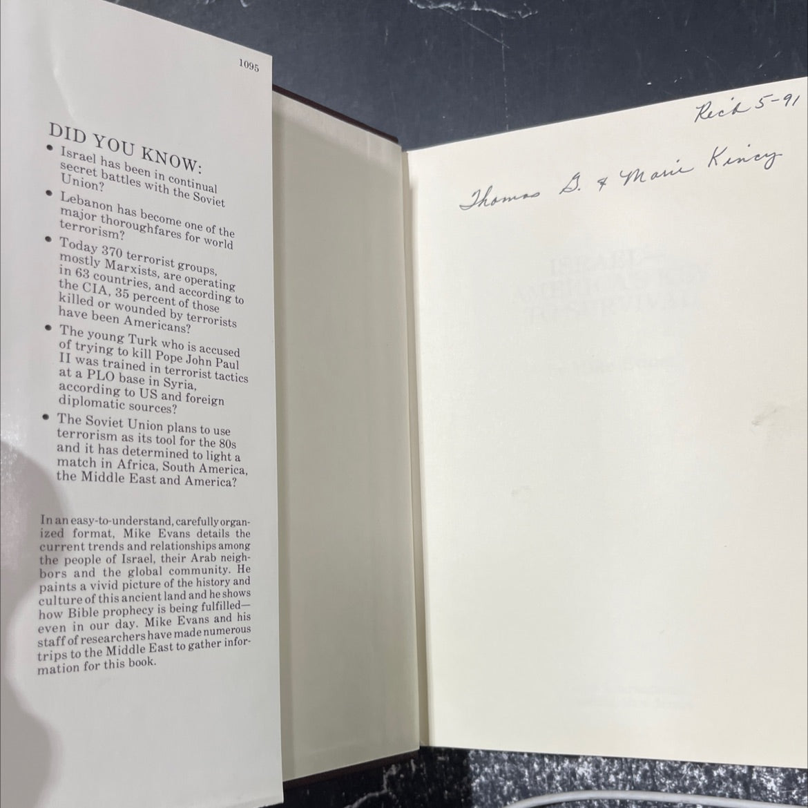 israel-america's key to survival book, by Mike Evans, 1981 Hardcover image 4