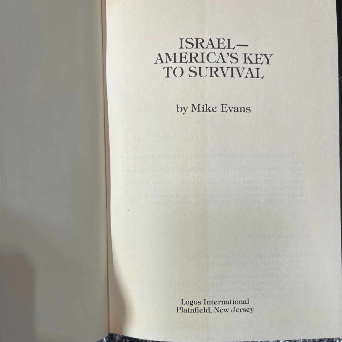 israel-america's key to survival book, by Mike Evans, 1981 Hardcover image 2