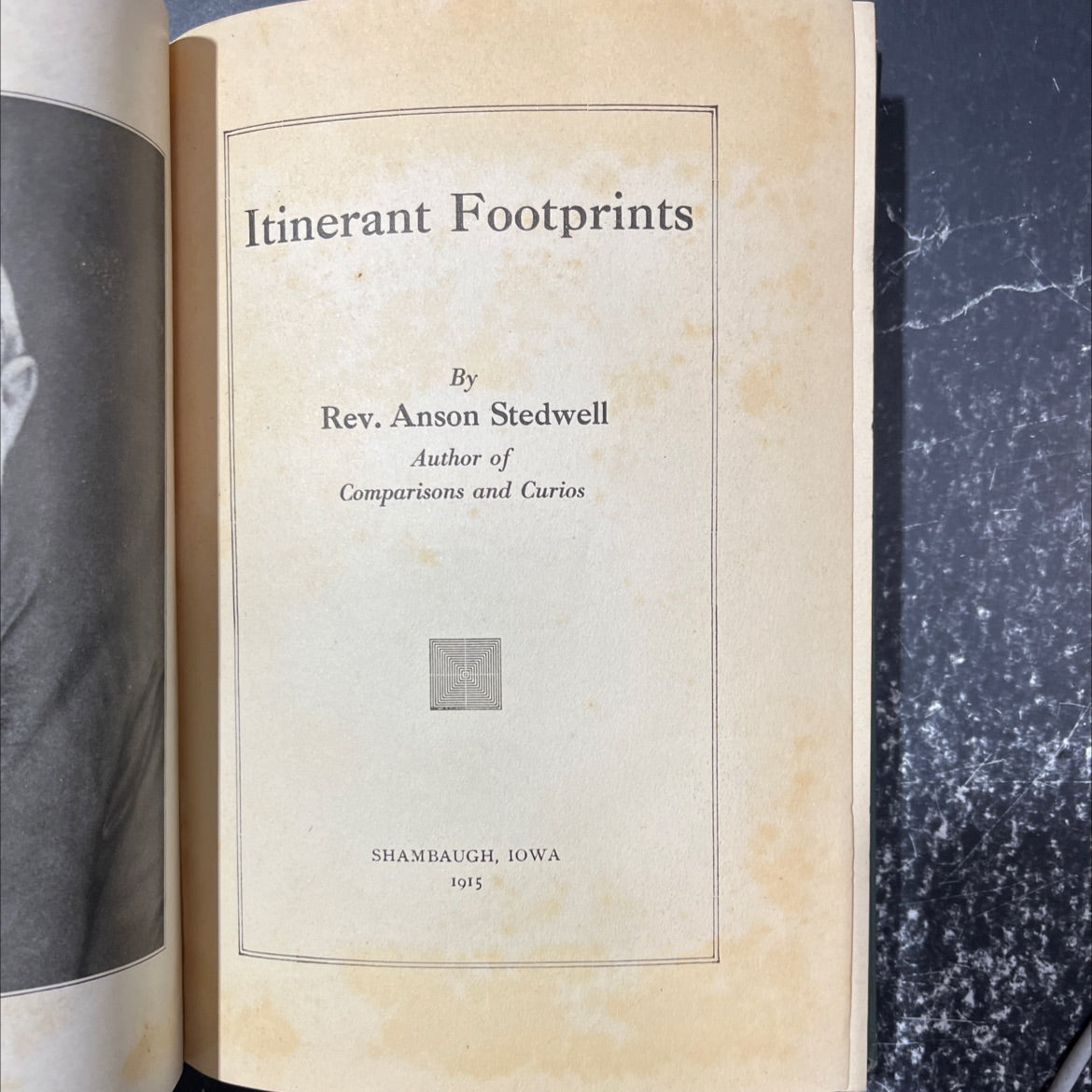 itinerant footprints book, by Rev. Anson Stedwell, 1915 Hardcover image 2