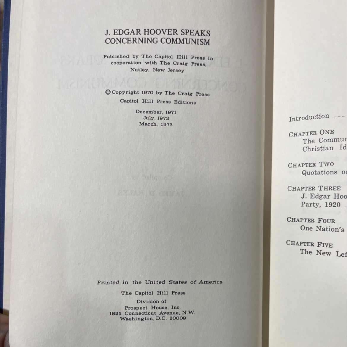 j. edgar hoover speaks concerning communism book, by james d. bales, 1973 Hardcover image 3