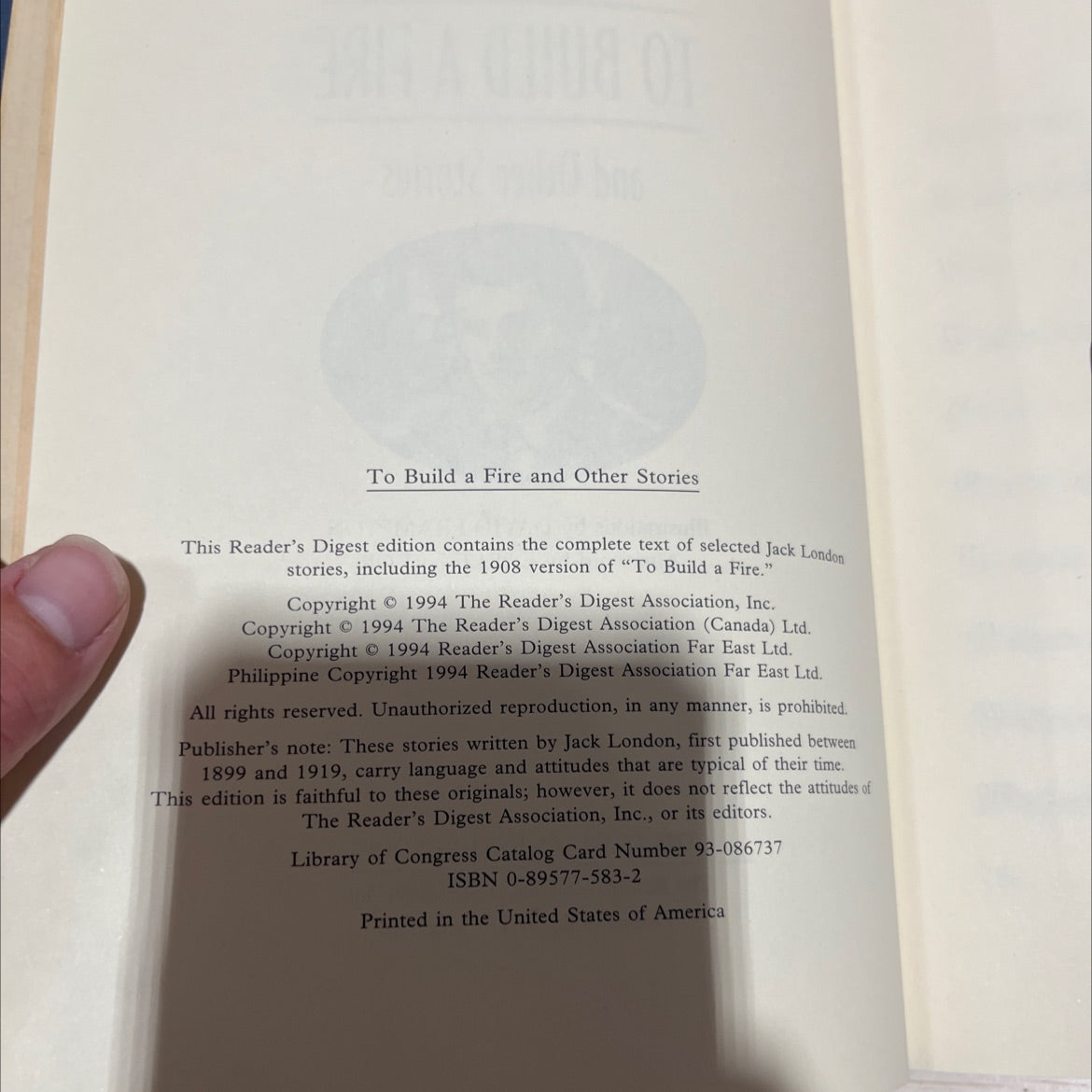 jack london to build a fire and other stories book, by jack london, 1994 Hardcover image 3