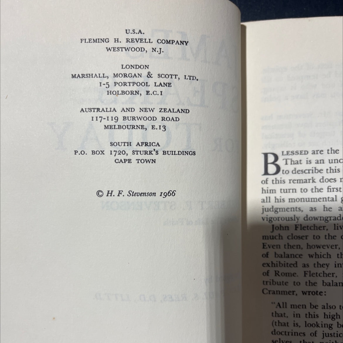 james speaks for today book, by herbert f. stevenson, 1966 Hardcover image 3