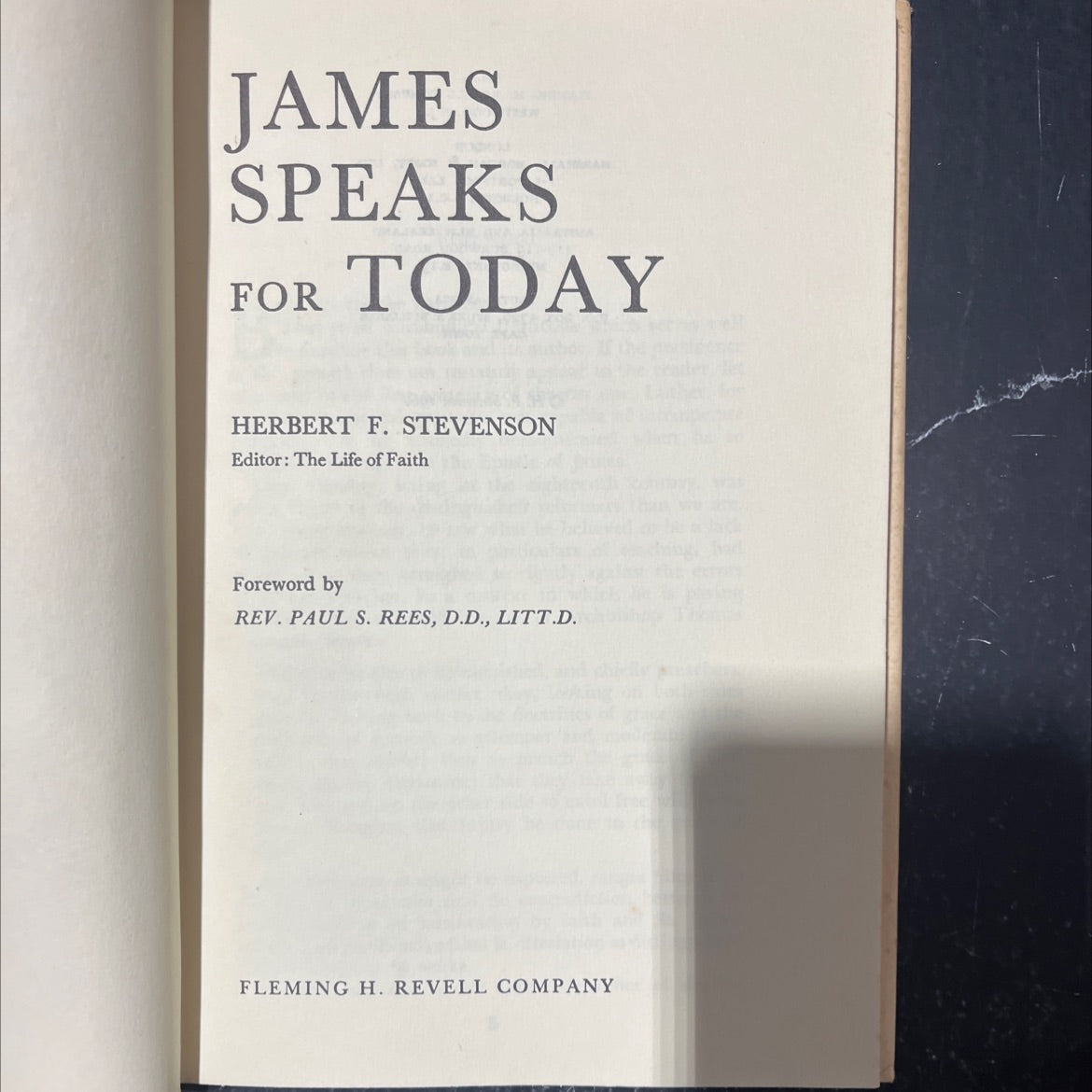 james speaks for today book, by herbert f. stevenson, 1966 Hardcover image 2