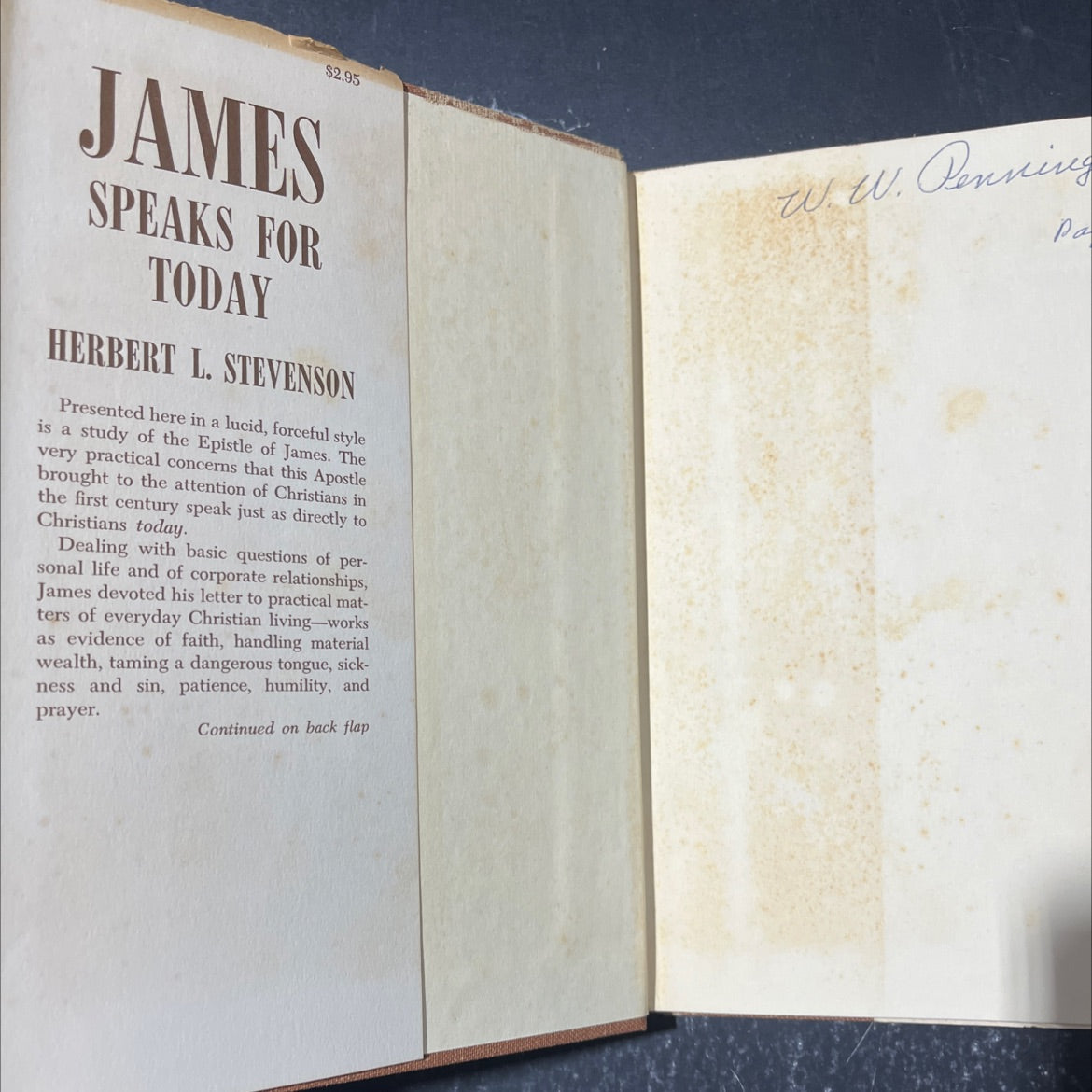 james speaks for today book, by herbert f. stevenson, 1966 Hardcover image 4