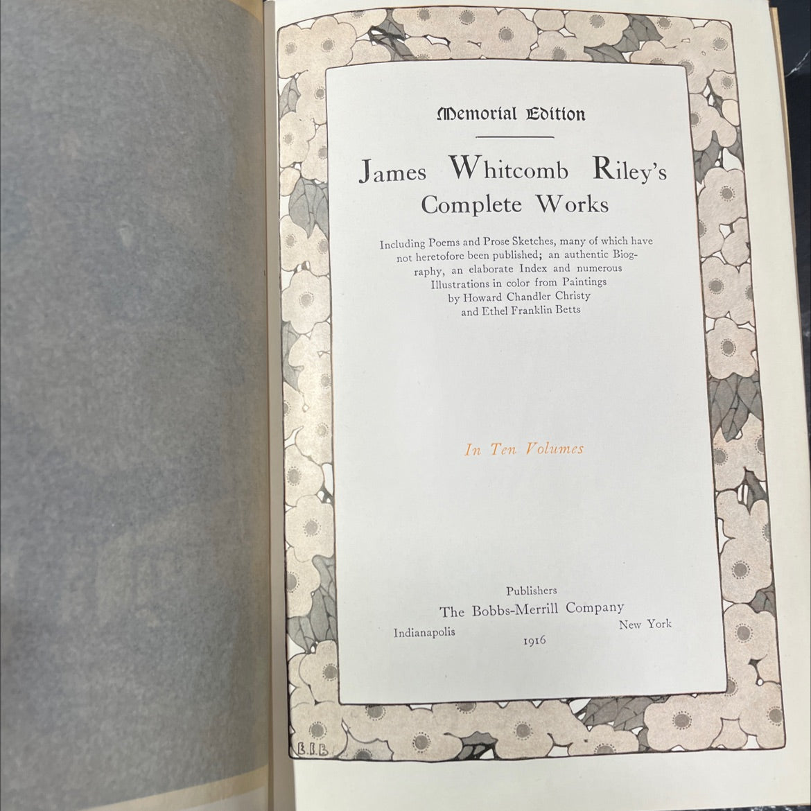james whitcomb riley's complete works including poems and prose sketches book, by james whitcomb riley, 1916 Hardcover image 2