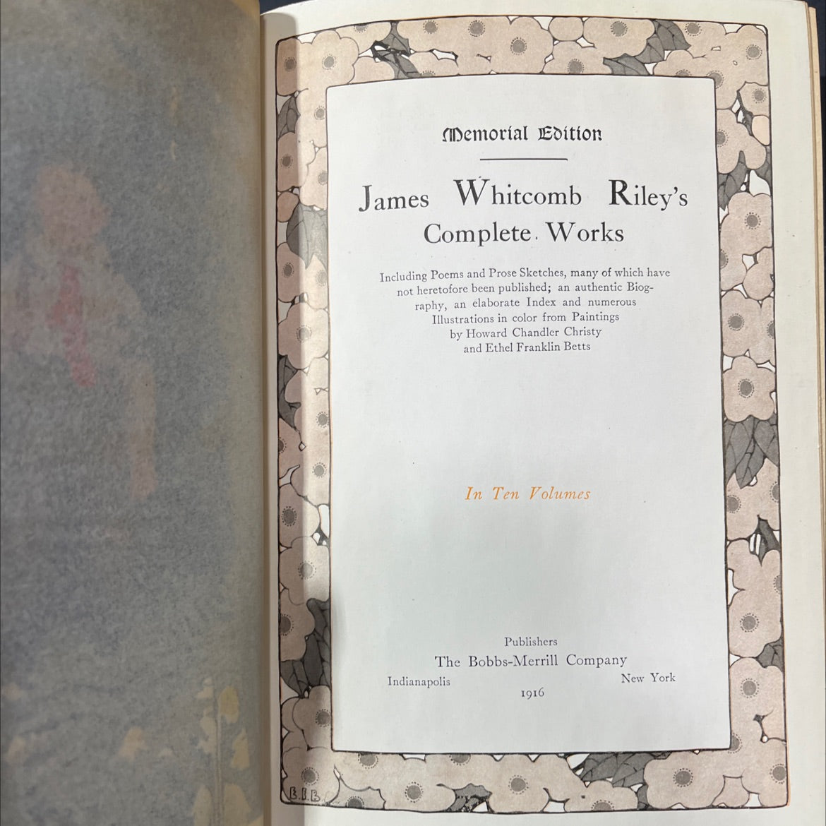 james whitcomb riley's complete works book, by James Whitcomb Riley, 1916 Hardcover image 2