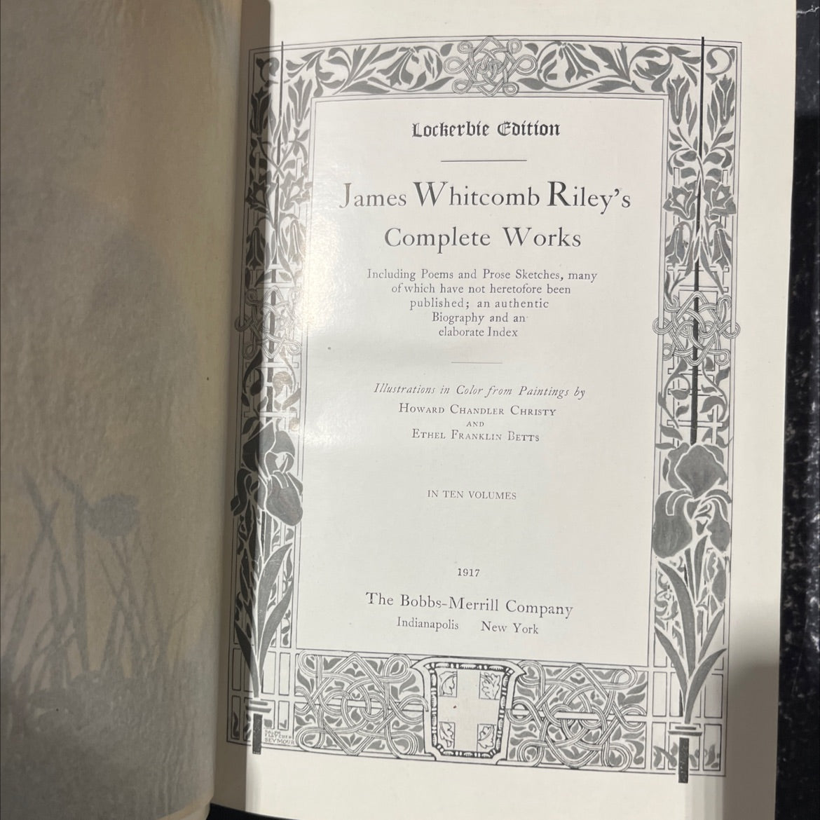 james whitcomb riley's complete works book, by James Whitcomb Riley, 1917 Hardcover image 2