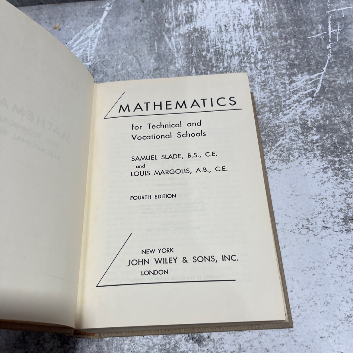 jamoitasoy mathematics for technical and vocational schools book, by samuel slade, louis margolis, 1961 Hardcover image 2