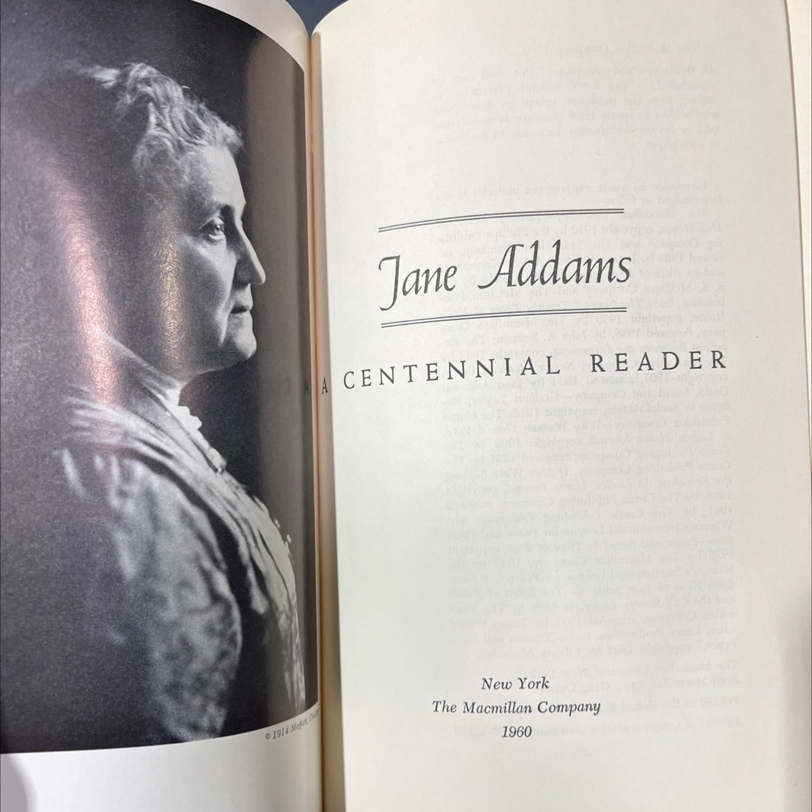 jane addams a centennial reader book, by jane addams, 1960 Hardcover image 2