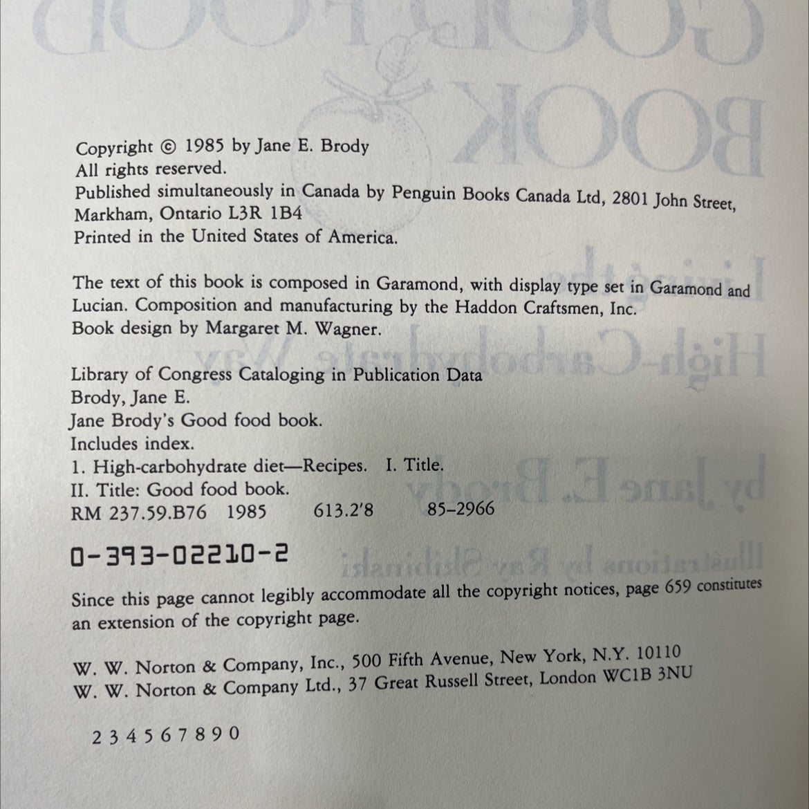 jane brody's good food book book, by jane e. brody, 2001 Hardcover image 3