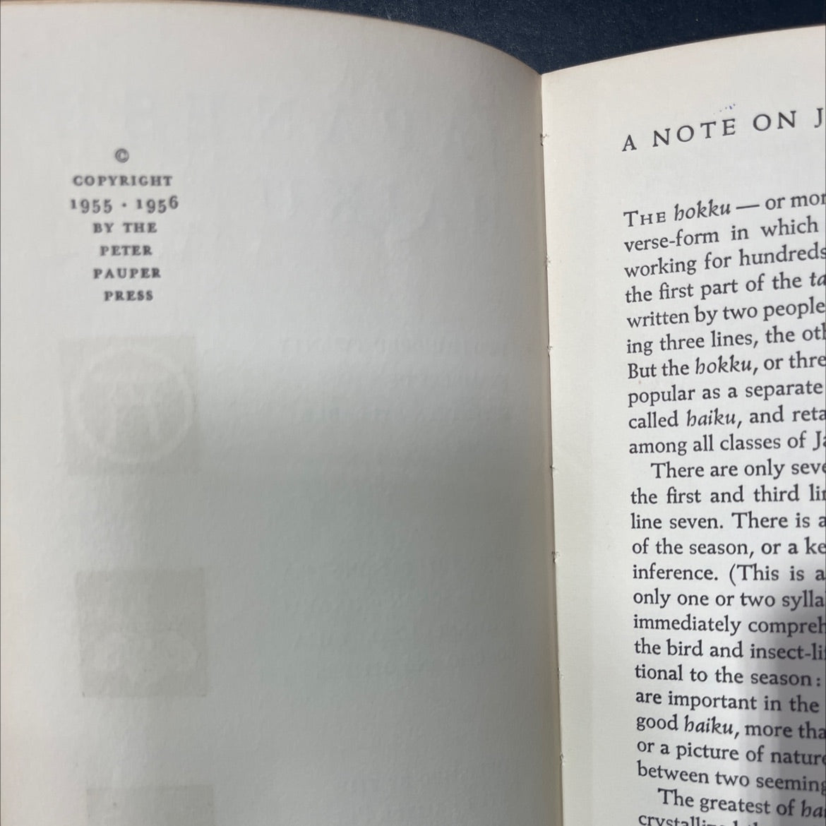 japanese haiku two hundred twenty examples of seventeen-syllable poems book, by unknown, 1956 Hardcover image 3
