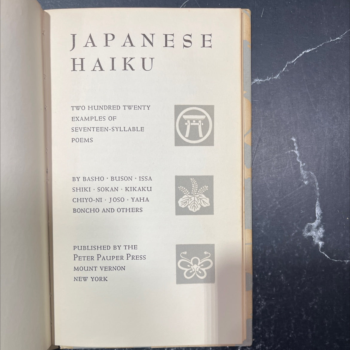 japanese haiku two hundred twenty examples of seventeen-syllable poems book, by unknown, 1956 Hardcover image 2