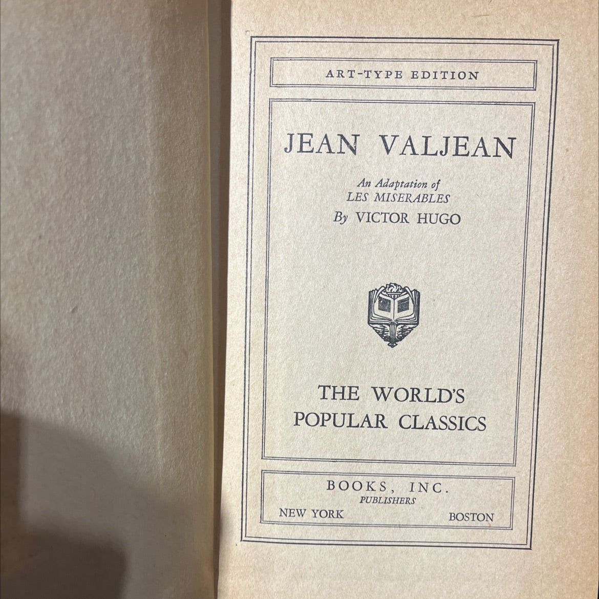 jean valjean an adaptation of les miserables book, by victor hugo, 1970 Hardcover image 2