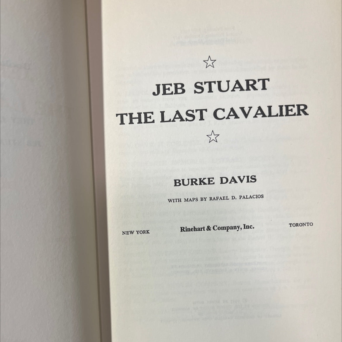 jeb stuart the last cavalier book, by burke davis, 1958 Hardcover image 2