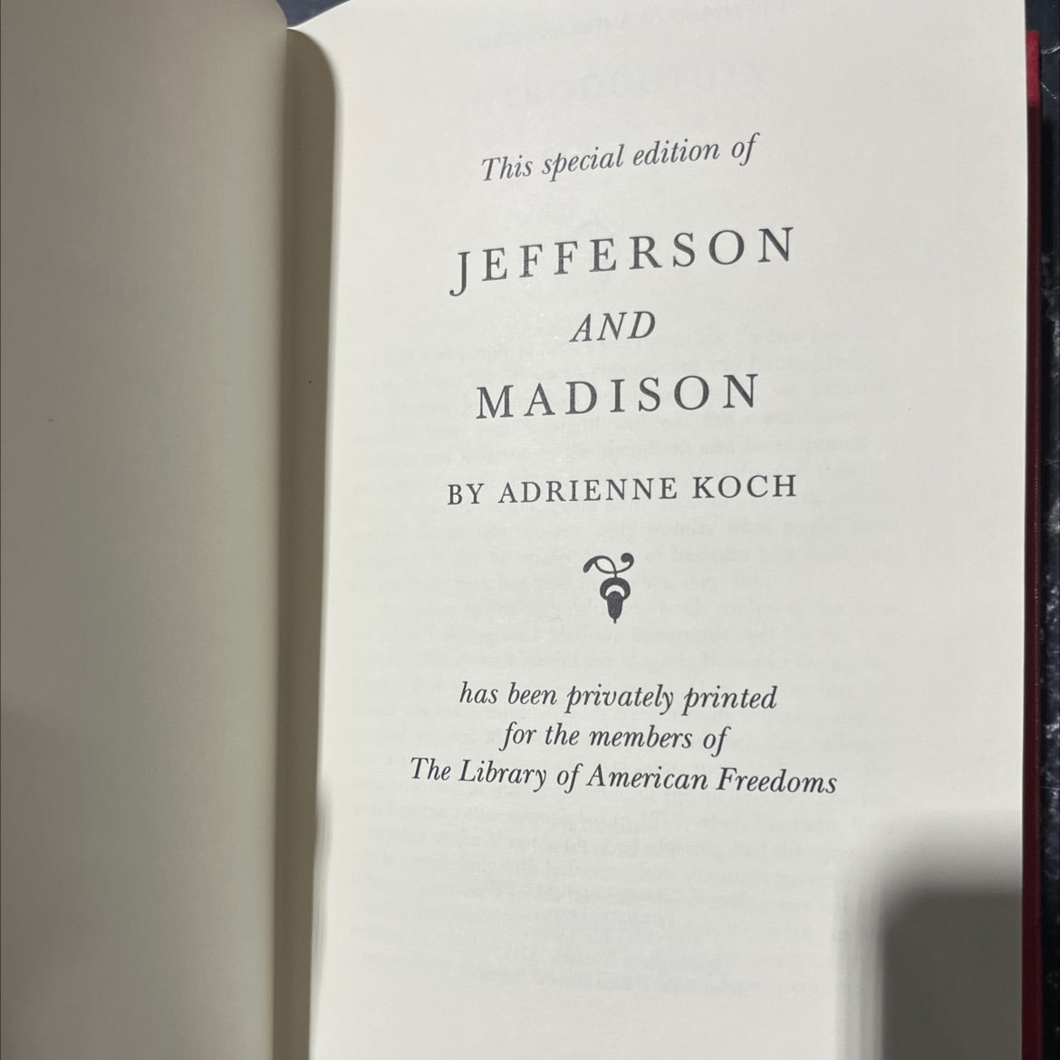 jefferson and madison book, by adriennekoch, 2000 Hardcover image 2