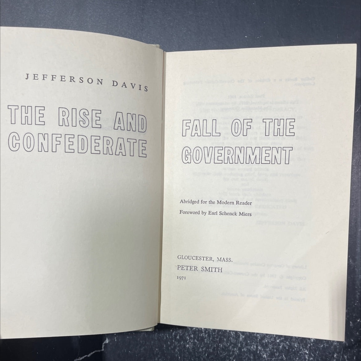 jefferson davis the rise and confederate fall of the government book, by unknown, 1971 Hardcover image 2