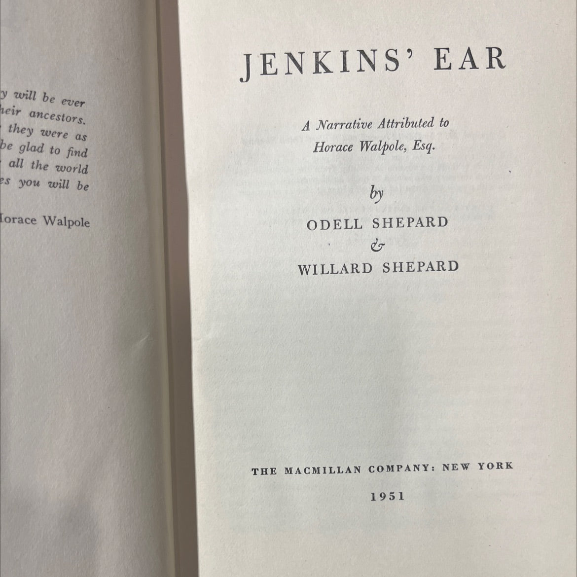 jenkins ear book, by odell shepard & willard shepard, 1951 Hardcover image 2