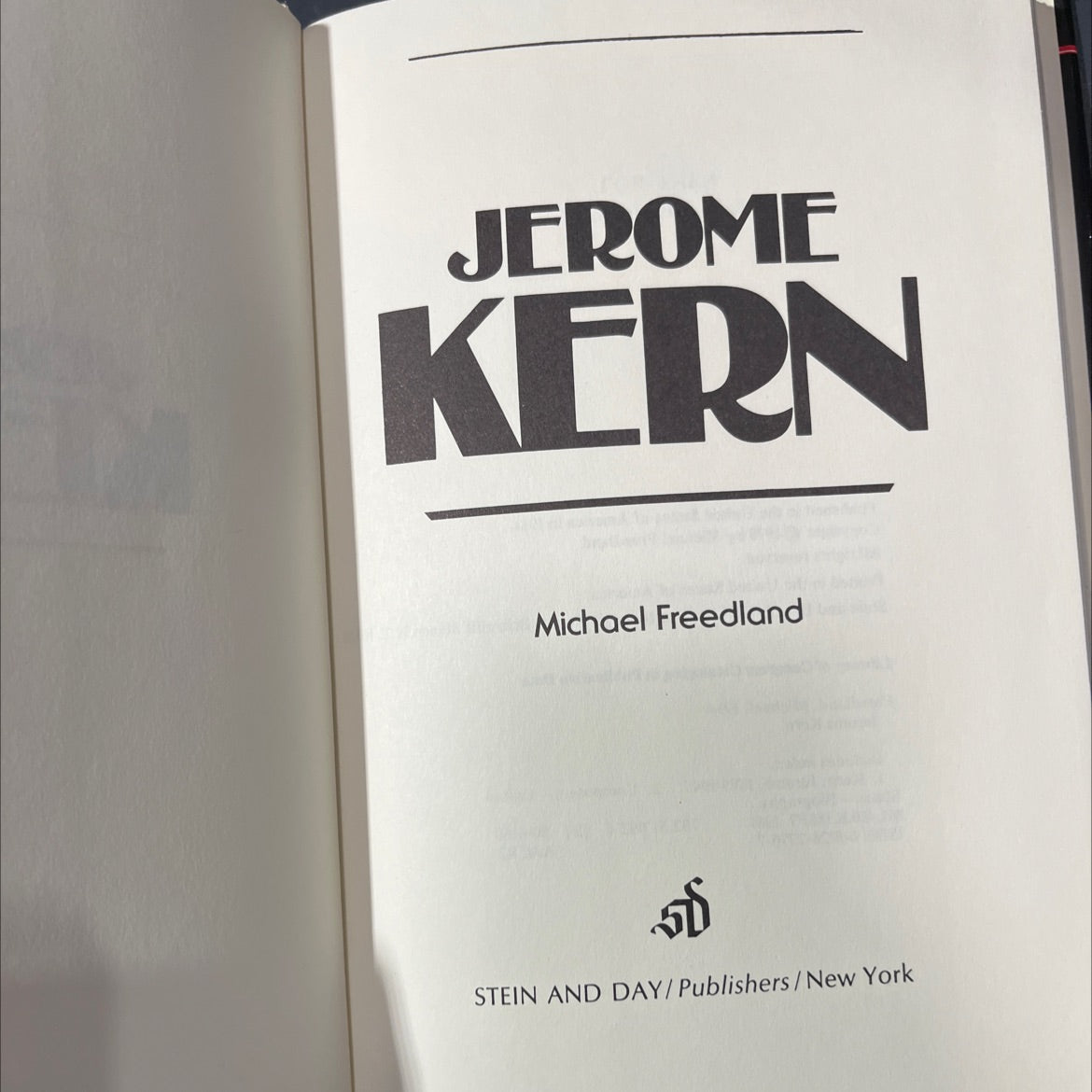 jerome kern book, by michael freedland, 1981 Hardcover image 2