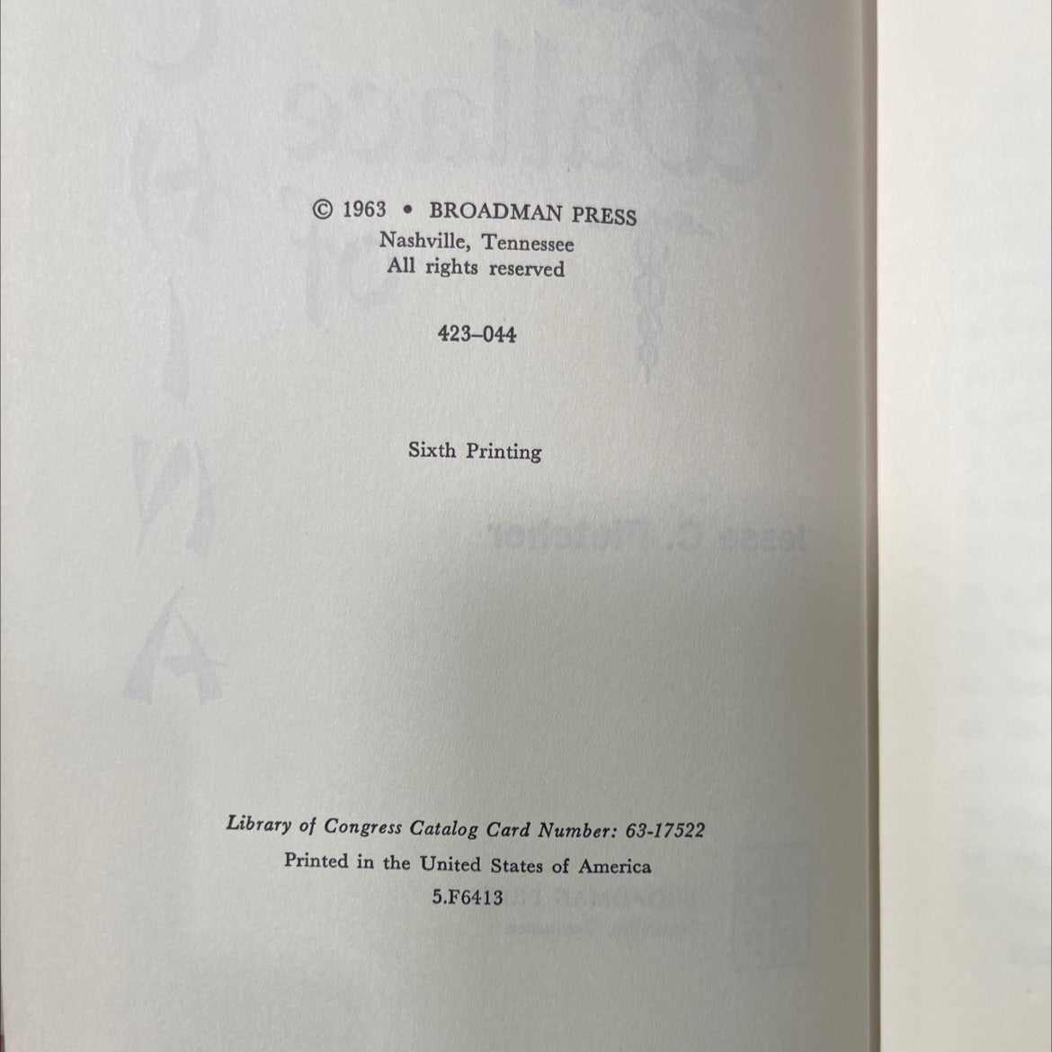 jesse c. fletcher book, by bill wallace, 1963 Hardcover image 3