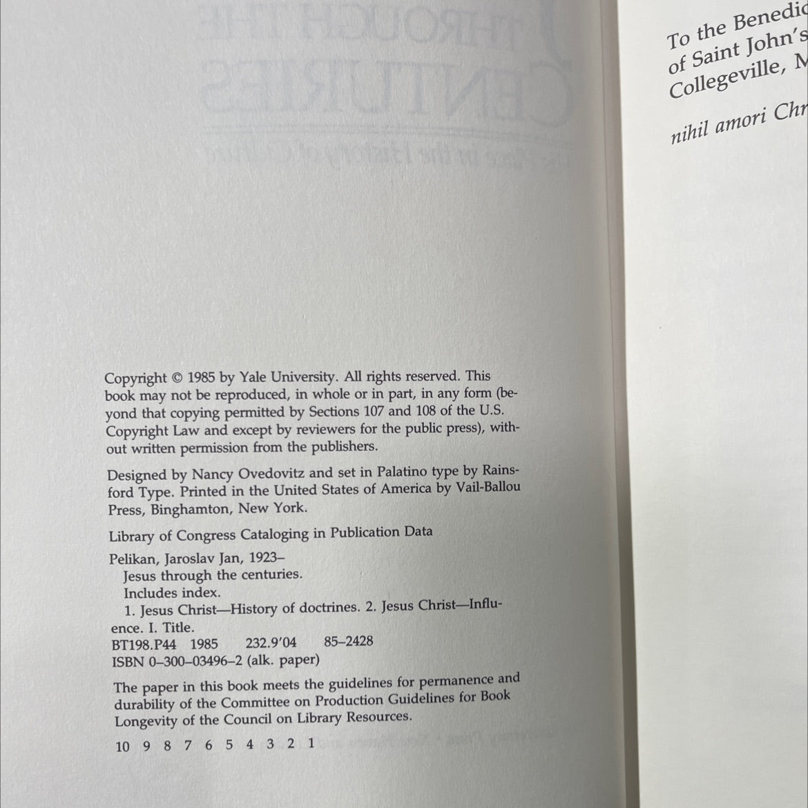 jesus through the centuries book, by jaroslav pelikan, 1985 Hardcover image 3