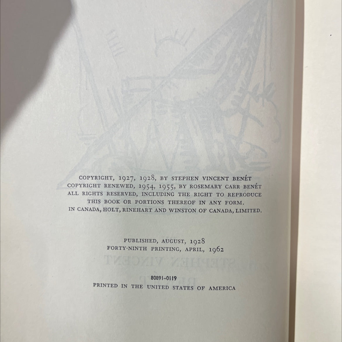 john brown's body book, by stephen vincent benét, 1955 Hardcover image 3