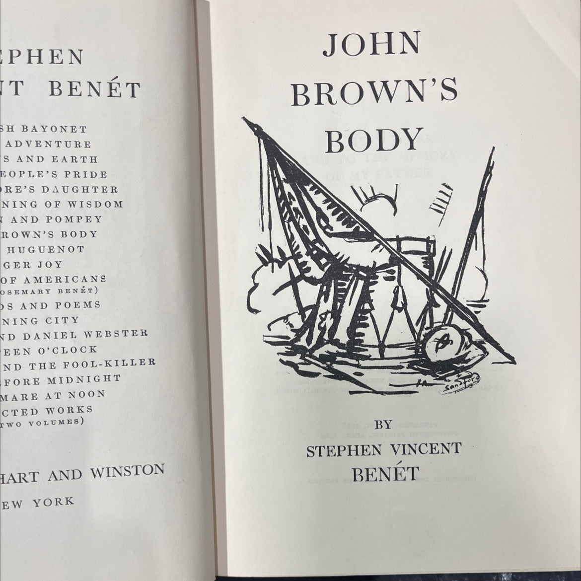 john brown's body book, by stephen vincent benét, 1955 Hardcover image 2