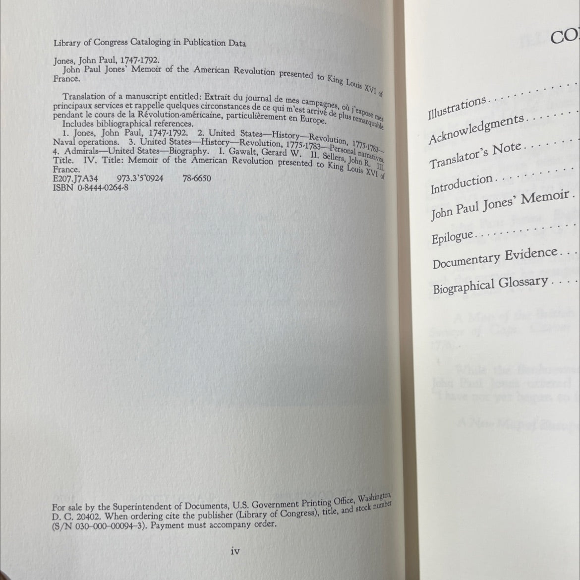 john paul jones' memoir of the american revolution presented to king louis xvi of france book, by john paul jones, 1979 image 3