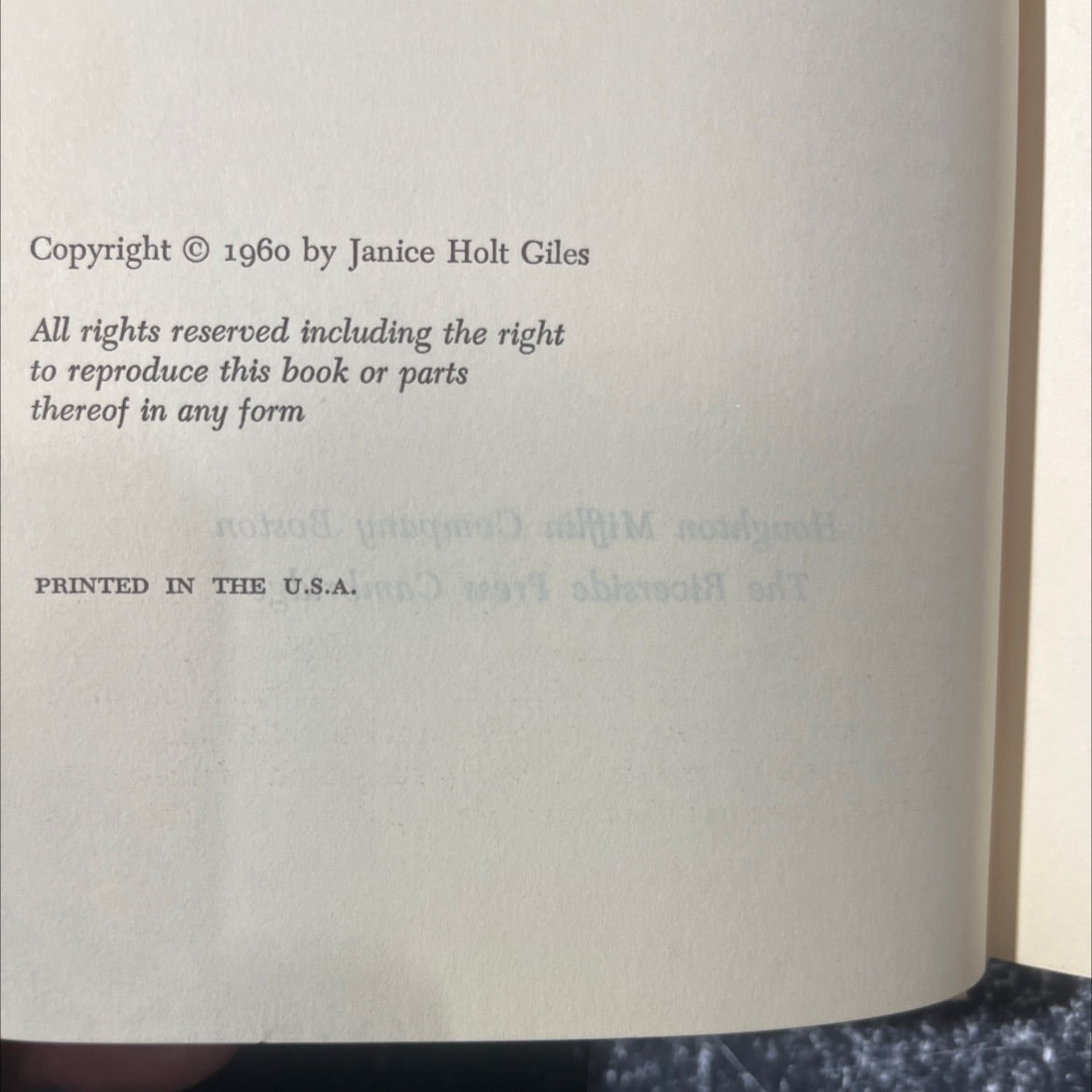 johnny osage chohohohohohohohohohohohohoho book, by Janice Holt Giles, 1960 Hardcover image 3