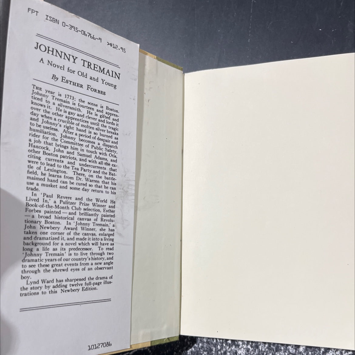 johnny tremain book, by esther forbes, 1971 Hardcover image 4