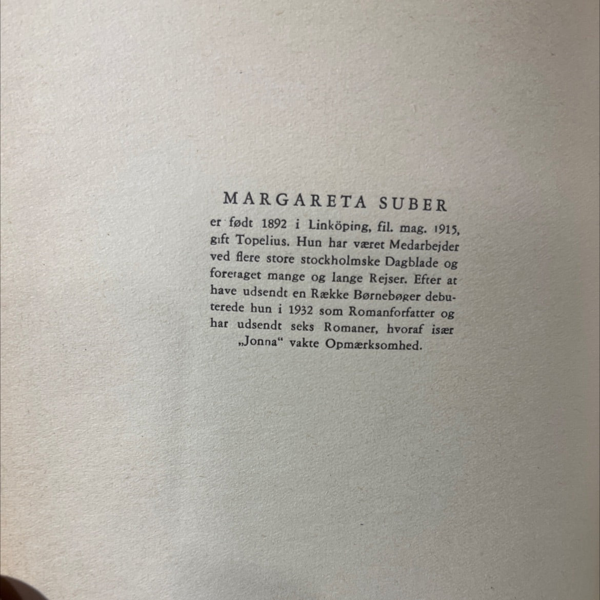 jonna book, by margareta suber, 1932 Leather image 3