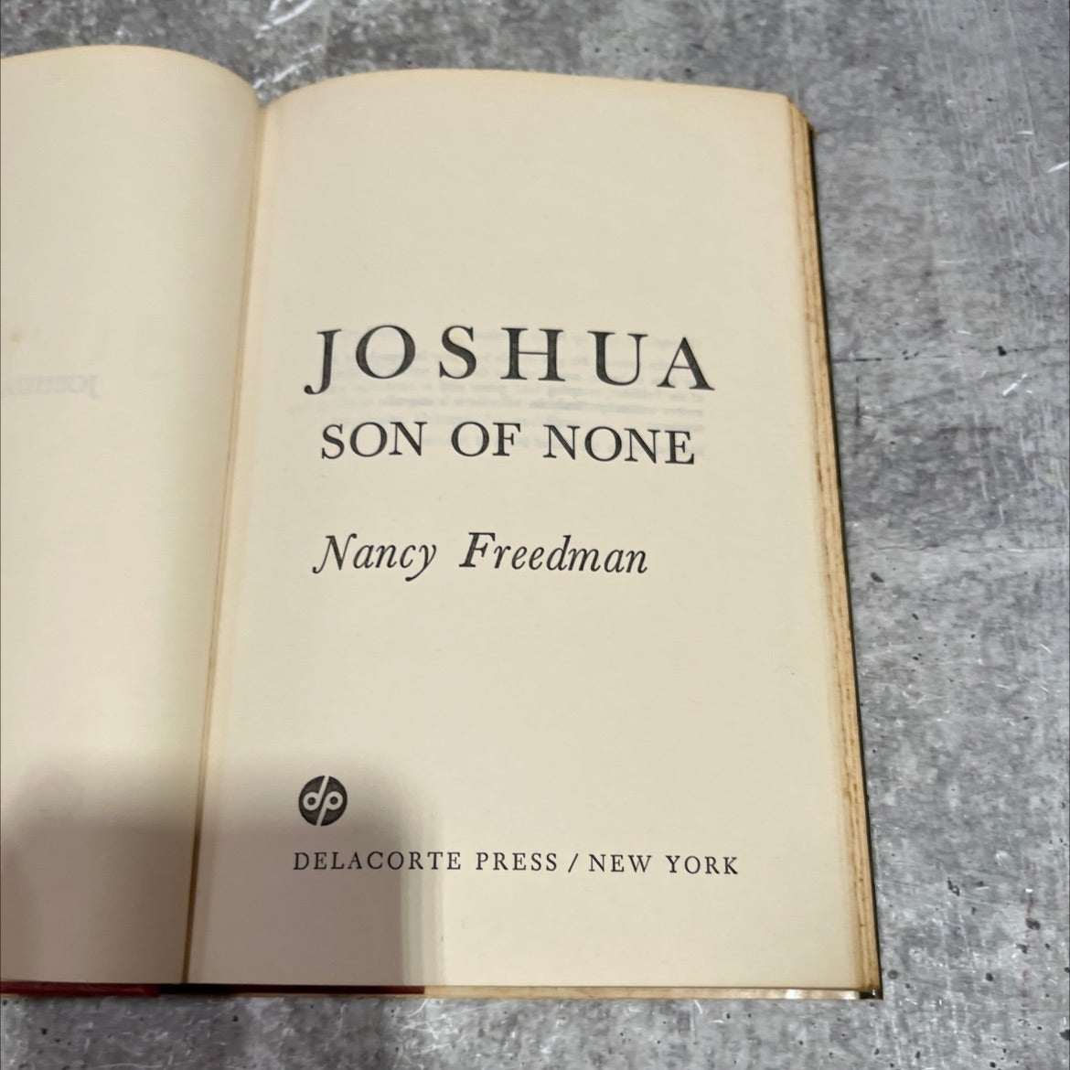 joshua son of none book, by Nancy Freedman, 1973 Hardcover image 2