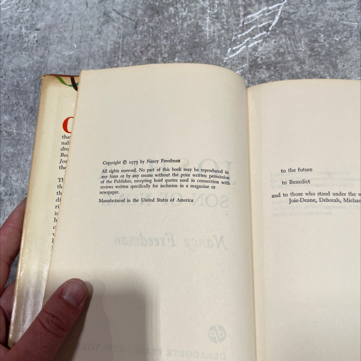 joshua son of none book, by Nancy Freedman, 1973 Hardcover image 3