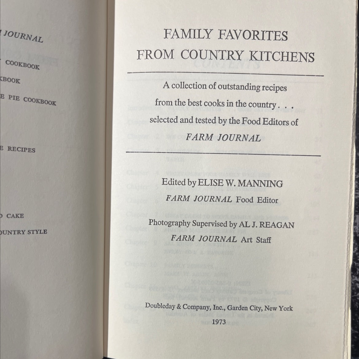 journal cookbook book e pie cookbook family favorites from country kitchens book, by elise w. manning, 1973 Hardcover image 2