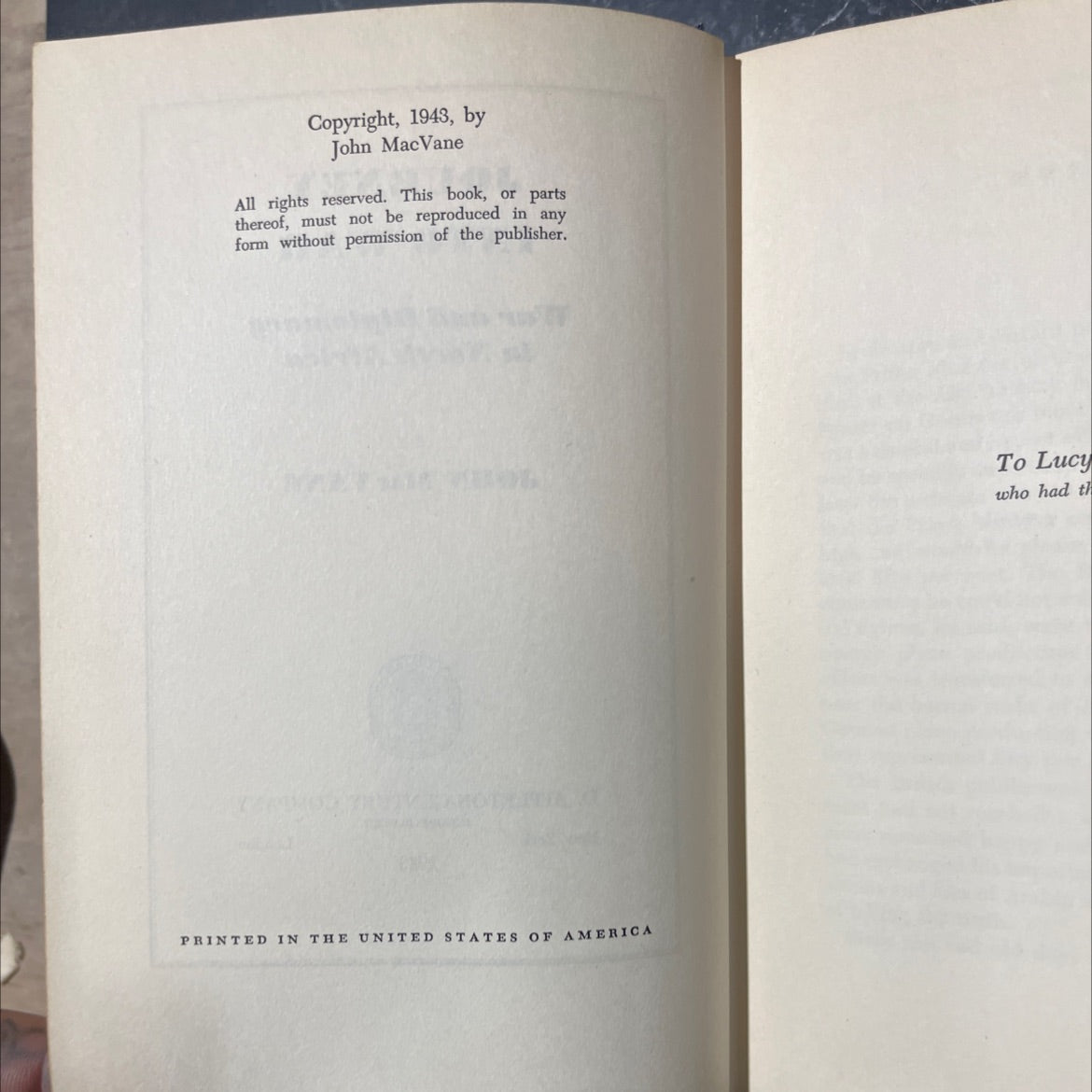 journey into war war and diplomacy in north africa book, by john mac vane, 1943 Hardcover image 3