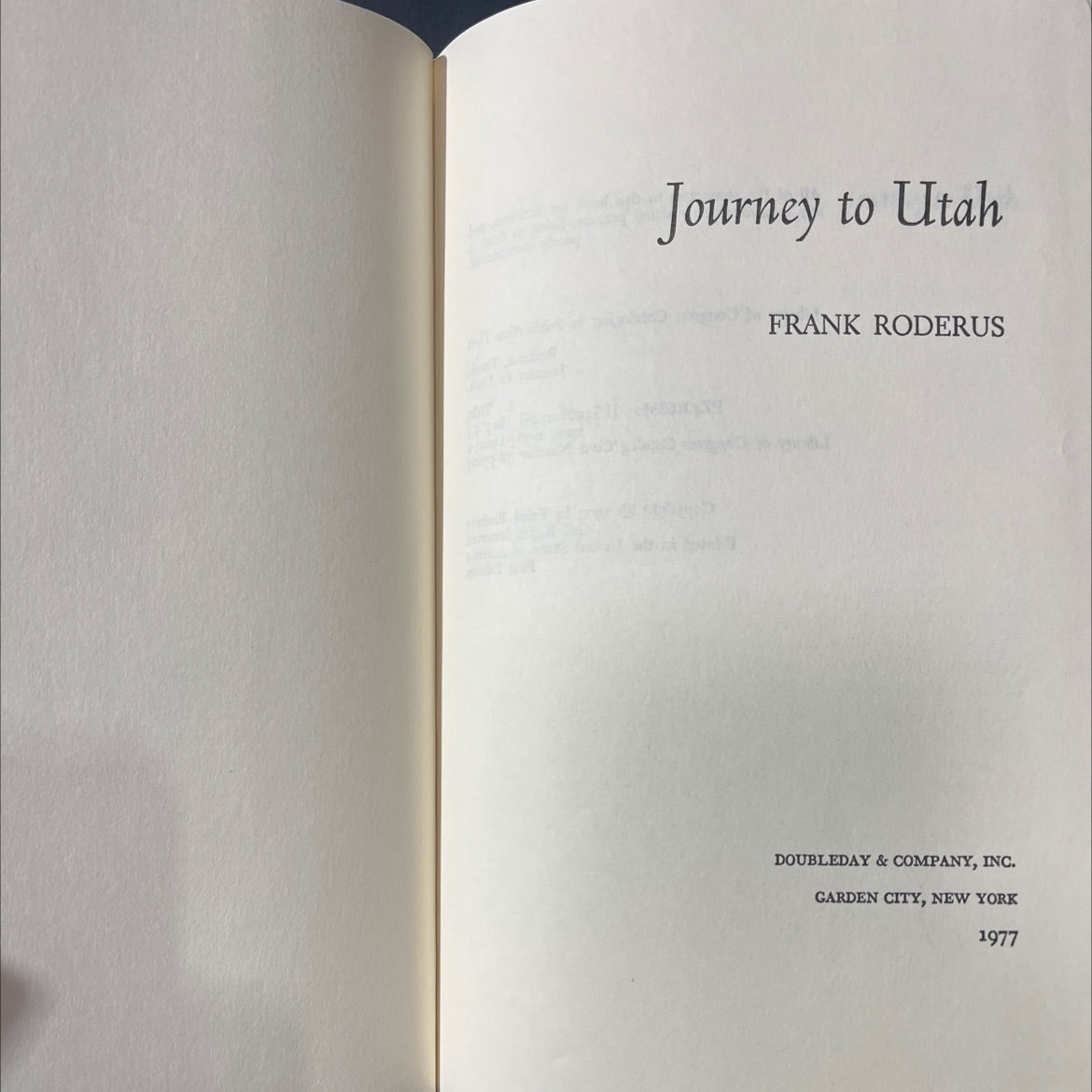 journey to utah book, by frank roderus, 1977 Hardcover image 2