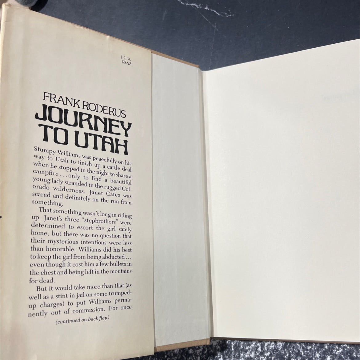journey to utah book, by frank roderus, 1977 Hardcover image 4