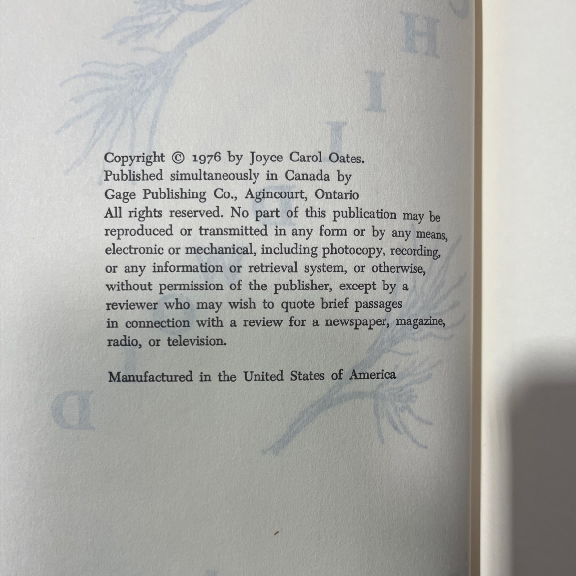 joyce carol oates book, by Joyce Carol Oates, 1976 Hardcover image 3