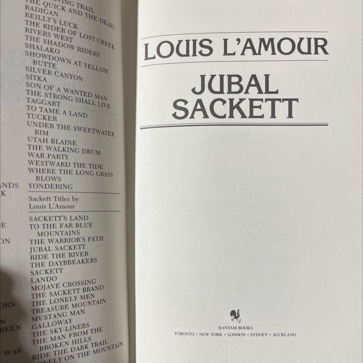 jubal sackett book, by louis l'amour, 1985 Hardcover image 2