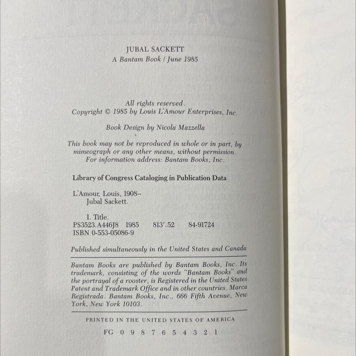 jubal sackett book, by louis l'amour, 1985 Hardcover image 3