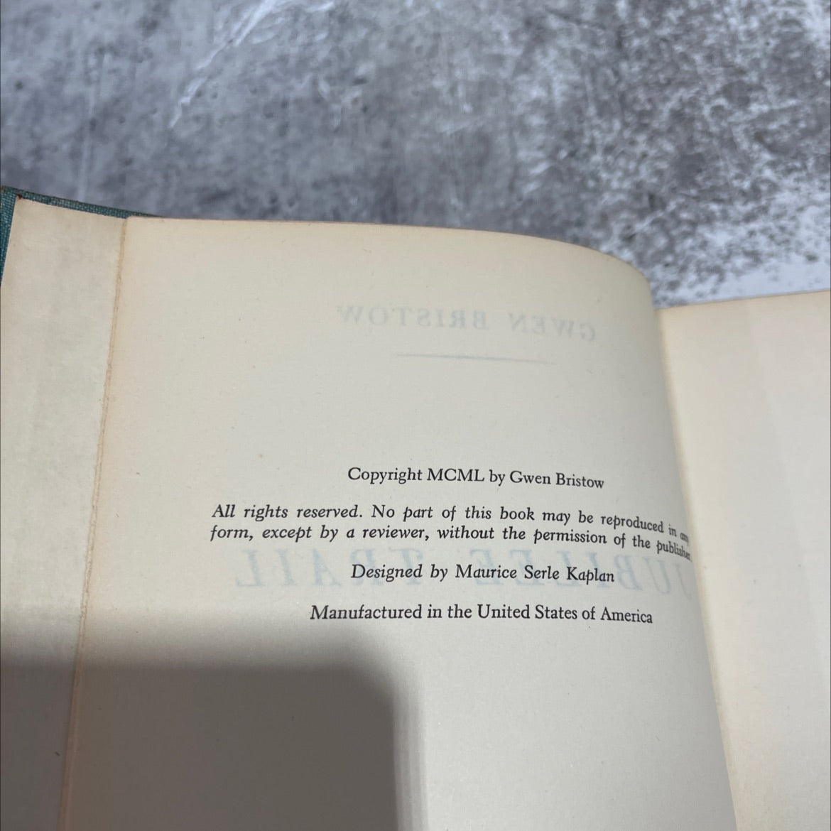 jubilee trail book, by gwen bristow, 1951 Hardcover image 3