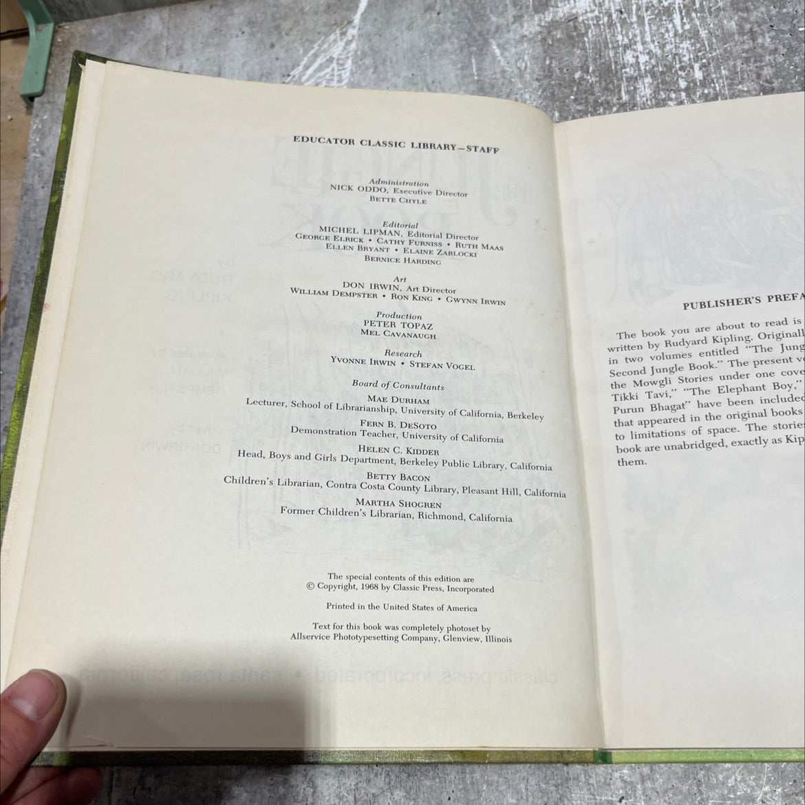 jungle book book, by rudyard kipling, 1968 Hardcover image 3