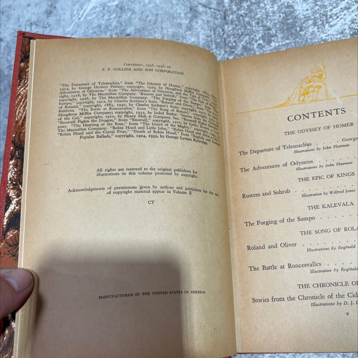 junior classics volume four popular edition illustrated hero tales book, by homer, various, 1948 Hardcover image 3